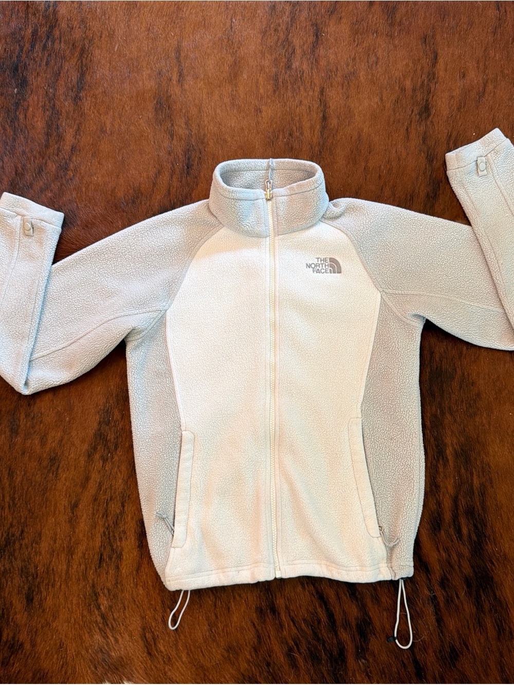 The North Face Kids Light Gray Full‑Zip Fleece Jacket